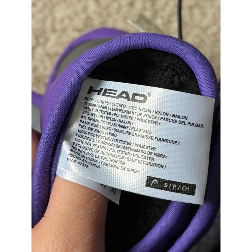 Head Winter Mittens Women NEW Insulation Purple Small